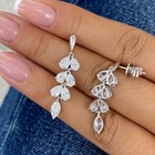 4.1ct Marquise & Pear Drop Earrings White Gold 14K Labcreated Diamond F/VS — photo 9