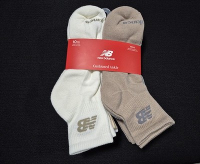 New Balance Men's- 10  pairs Cushion  Ankle Multi Color socks  support SZ 8-12