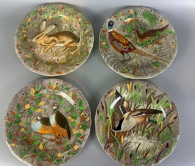 4 große Teller von Gien France Rambouillet Ø 26cm - Jagd