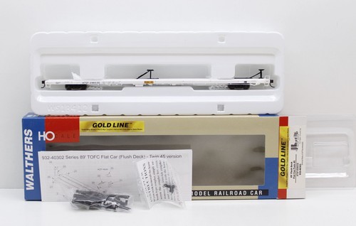 Walthers Gold Line 932-40303 89` Flush Deck Flat Car Twin45 ATSF lf2905 | Zustand: Gebraucht