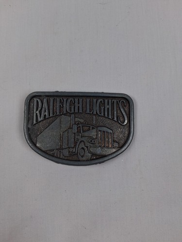 Belt Buckle Vintage Raleigh Lights Trucker 1980 Tobacco Cigarettes
