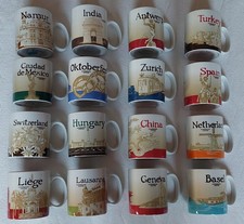 div.Starbucks Mugs z.B.Basel,Zurich,Lausann,Liege,India,Netherlands,Mexico,neu!!