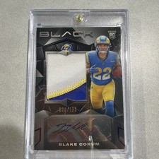 2024 Panini Black - Rookie Patch Autograph Blake Corum #219 Royal /150 