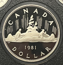 CANADA 1981 Voyageur PROOF Uncirculated $1 One Dollar plucked from Mint Set
