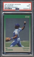 1991 Star Bo Jackson Baseball BO JACKSON PRO INFO 1 GLOSSY #6 PSA 9 WHITE SOX MT