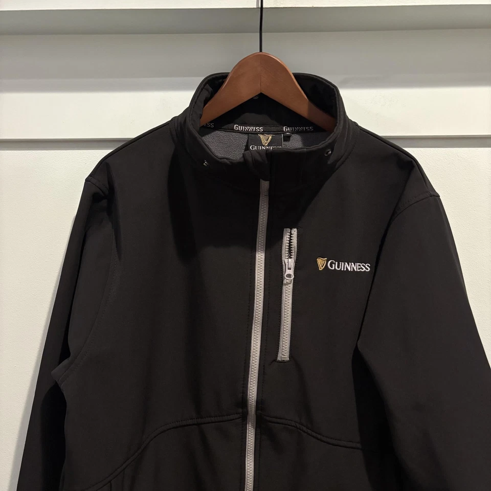 Guinness Black Softshell Jacket XL Zip Front Licensed Traditional Craft Ireland - Image 4 of 4