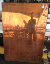RARE copper map printing plate hydrographic Portsmouth to Canary Islands 1928