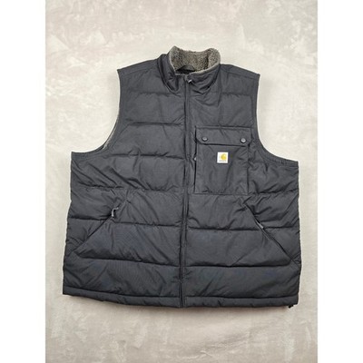 Carhartt Montana Loose Fit Insulated Vest Mens XL Black Sherpa Workwear OV5475
