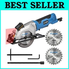 Mini Circular Saw with Laser Guide and Rip Guide