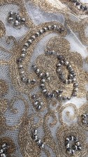 RARE ESTATE FIND Victorian Beaded Flapper Bodice Czech France Mercury Glass