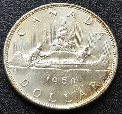 1960 Silver Dollar Canada - 80% Silver Coin - Mint Condition