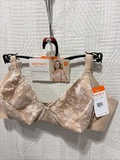 Warners Blissful Benefits Underarm Smoothing T-Shirt Bra 40C Beige Lace Pattern