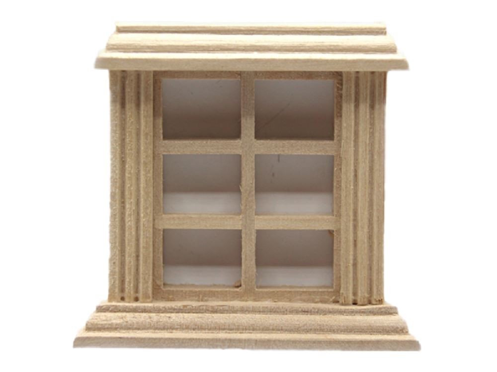 Dolls House Bare Wood 6 Pane Light Window 1:24 Half Inch Scale DIY Builders