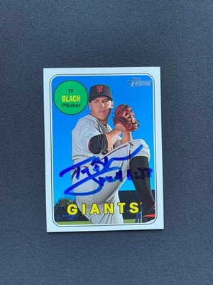 Ty Blach Signed 2018 Topps Heritage Card San Francisco Giants Autograph COA