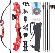Archery Recurve Bow and Arrows Set for Adults Metal Riser 51" Longbow Kit Right