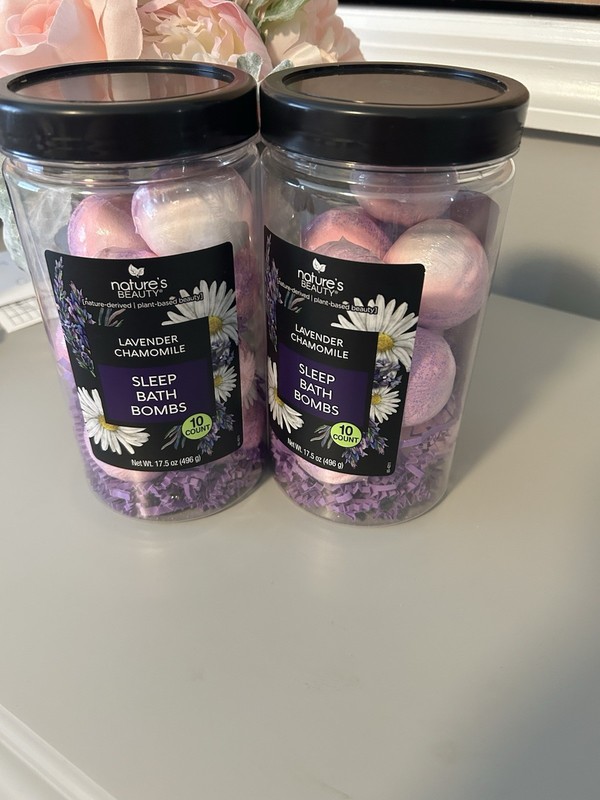 (2) Container’s Of Nature’s Beauty Lavender Chamomile Sleep Bath Bomb NEW (20)