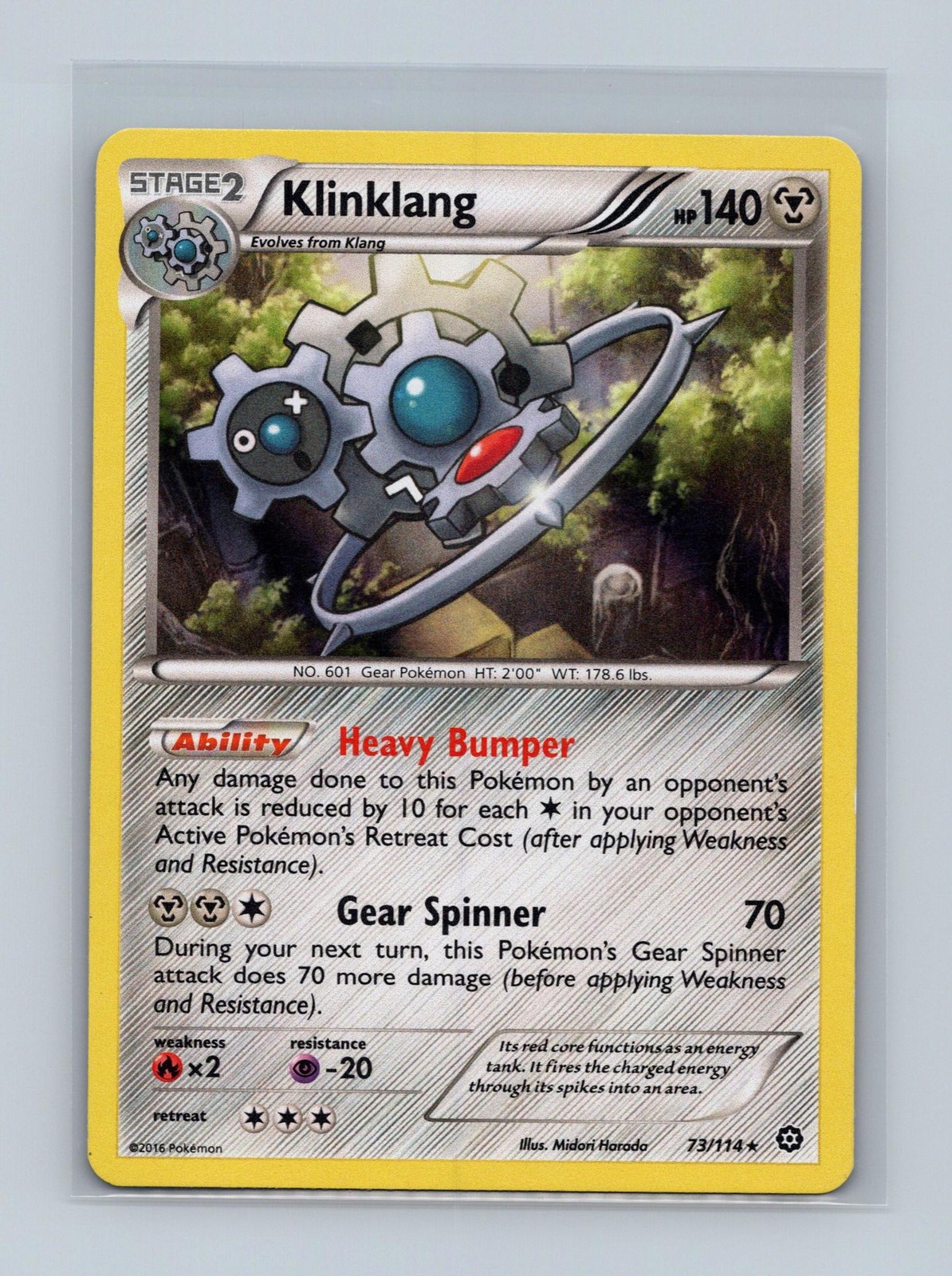 Klinklang 73/114 Holo Rare Steam Siege Pokemon Holo Lightly Played