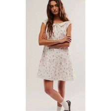 Free People Beasley Mini Dress, NWT, Size Medium, ivory combo