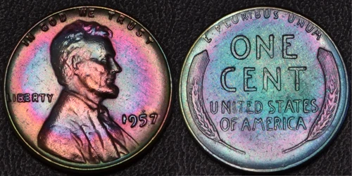 1957 Lincoln Wheat Cent — photo from another recent sale