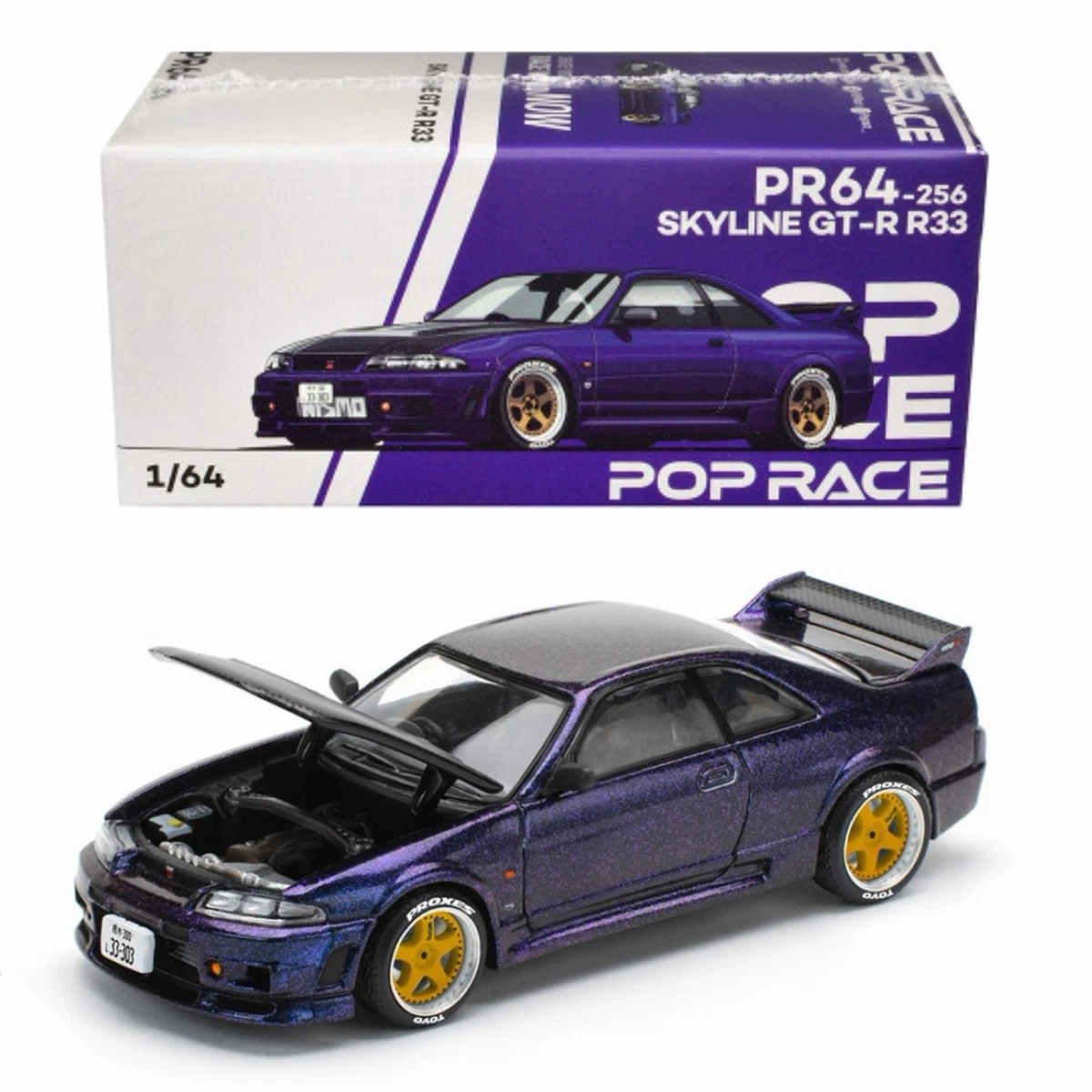 KYOSHO 1/43 NISSAN Skyline GTR BNR34 V-spec R34 Midnight Purple Model