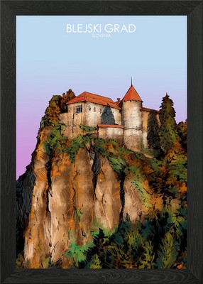Schloss Bled in Slowenien Gerahmtes Wandbild Poster Druck Bild