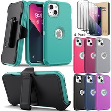 For Apple iPhone 13 Phone Case Cover Belt Clip Rugged Holster / Screen Protector