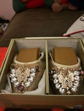 Gold Embellished Ballet Flats BRAND NEW Ladies Size 10