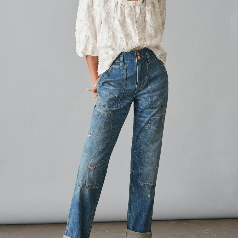 Anthropologie Pilcro The Wanderer Relaxed Jeans - Denim Dark, Size 28P NWT