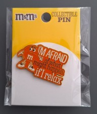M&M'S COLLECTIBLE PIN ORANGE MIT SPRUCH - STORE BERLIN - OVP - SELTEN
