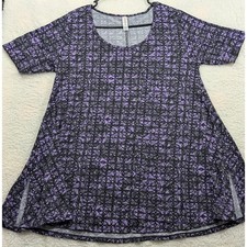 LuLaRoe Irma Tunic Top Small Purple Black Geo...