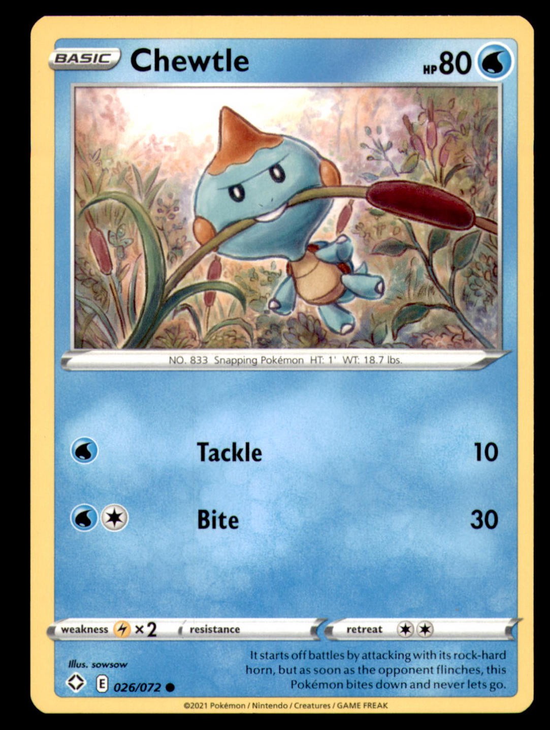 Chewtle 026/072 Shining Fates 2021 sowsow
