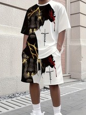 Lightweight Men's Athletic T-Shirt and Shorts Set - Sporty style, crew neck