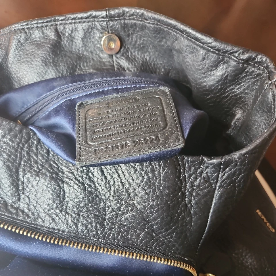 COACH MADISON PHOEBE Black Pebbled Leather Hobo Satchel Bag 26224 - Image 3 of 4