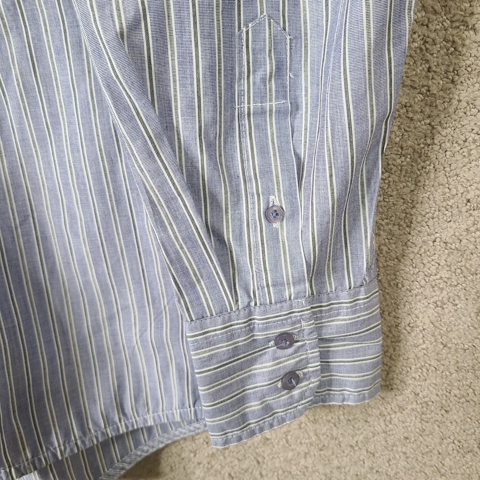 Sovereign Code Shirt Mens XL Blue Striped Button Up Cotton Blend Casual Preppy - Image 3 of 4