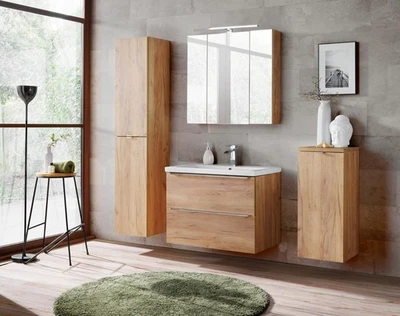 Design Badezimmer Möbel Bad 4 tlg. Set Garnitur Schrank Waschbecken Badmöbelsets - Bild 1 von 4