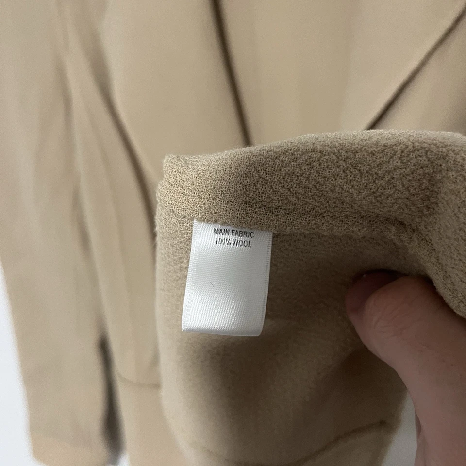 Blazer Abrigo Deportivo ST JOHN Beige 100% Lana Talla 4 Trabajo Foto 3 de 4