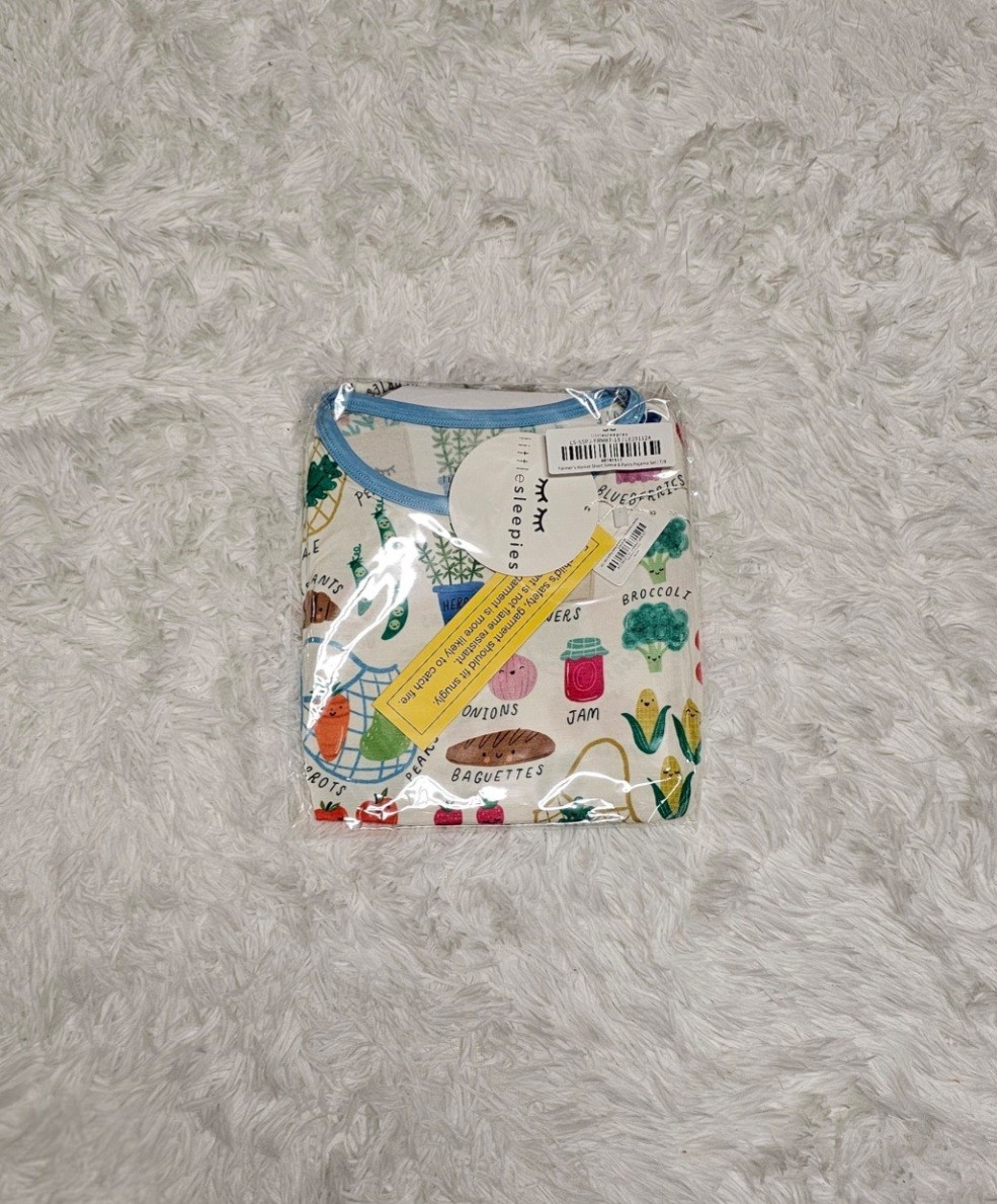 Little Sleepies FARMERS FARMER'S MARKET Two Piece Pajamas SIZE 7/8 NIB NEW
