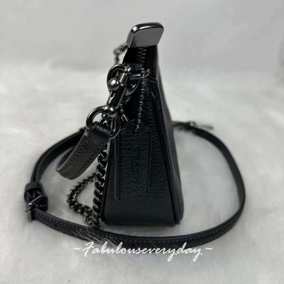 Coach Teri Mini Crossbody Bag With Rivets In Leather/Gunmetal/Black Multi CCE44 - Image 4 of 4