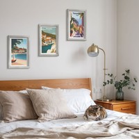 Fertiges Bilder Set Im Rahmen Illustrationen Von KüStenstäDten Silber Rahmen