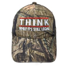 Signatures Baseball Cap Green White OS Hat Camo Think While Its Still Legal