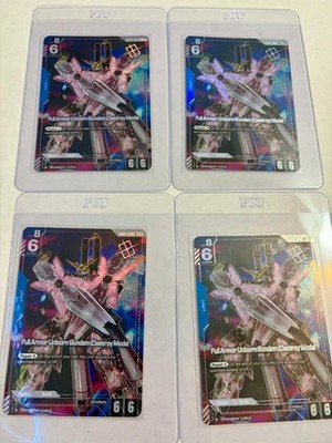 4x Full Armor Unicorn Art Foil GD03-110 U+ Store Tournament WINNER Gundam TCG LP