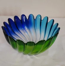 Studio Nova  Walther Glass Bowl Ombre Blue Green Turquoise Clear