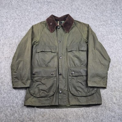 Barbour Jacke Herren 34 grün Bedale A100 gewachstes Canvas Regenmantel Country Jagd