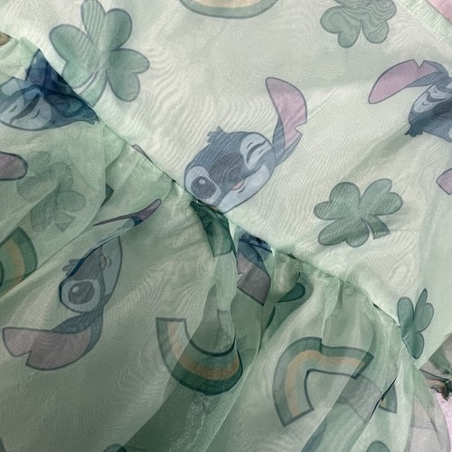 Disney STITCH Organza Girls Size L (10/12) Tulle Dress Puff Sleeve - Picture 2 of 9