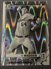 Ty Madden 2021 Bowman Draft Chrome 1st #BDC-152 Black & White RayWave Refractor