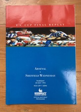 FA CUP FINAL 1993 REPLAY: Arsenal v Sheffield Wednesday Rare Programme