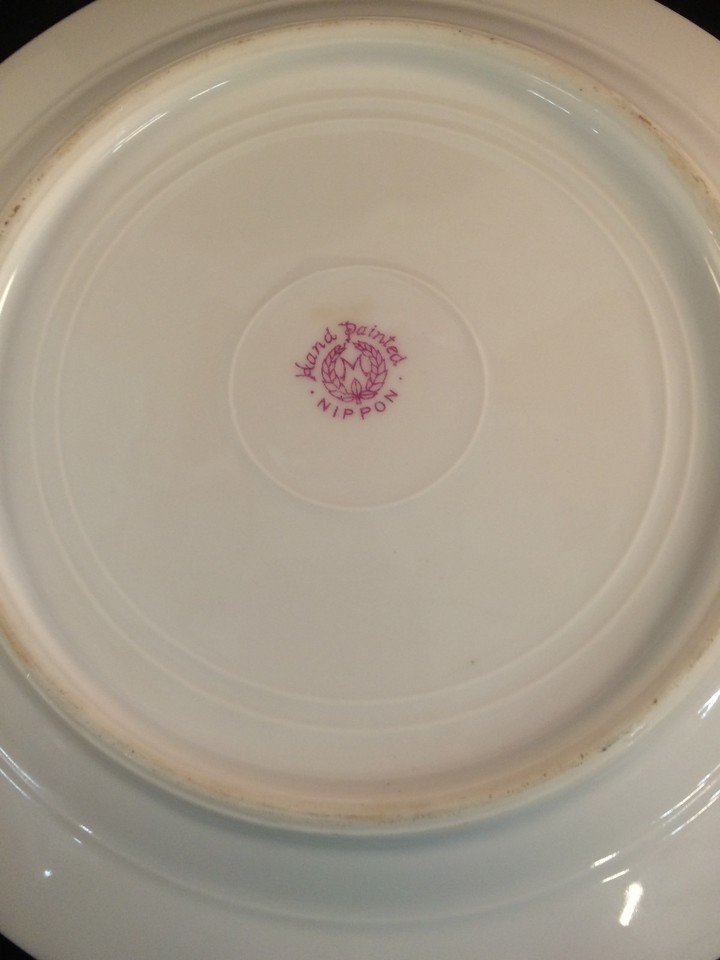 Nippon Green Rimmed Hand Painted 73/4" Diameter Plate eBay