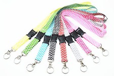 Multi Color Fabric LANYARD with Detachable Breakaway Buckle for ID Badge Holder