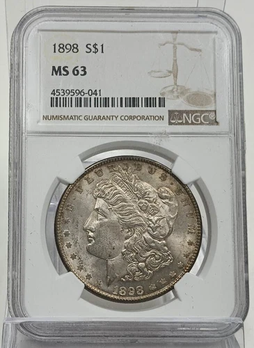 1898 P Morgan Silver Dollar - NGC MS 63