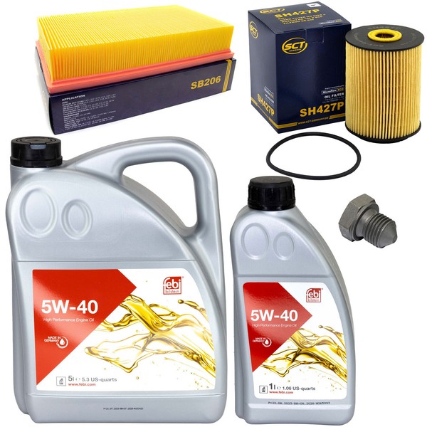 MotoröL Filter Set 5W-40 6 Liter + ÖLablassschraube FüR VW Passat 2.8 VR6 174 PS-image